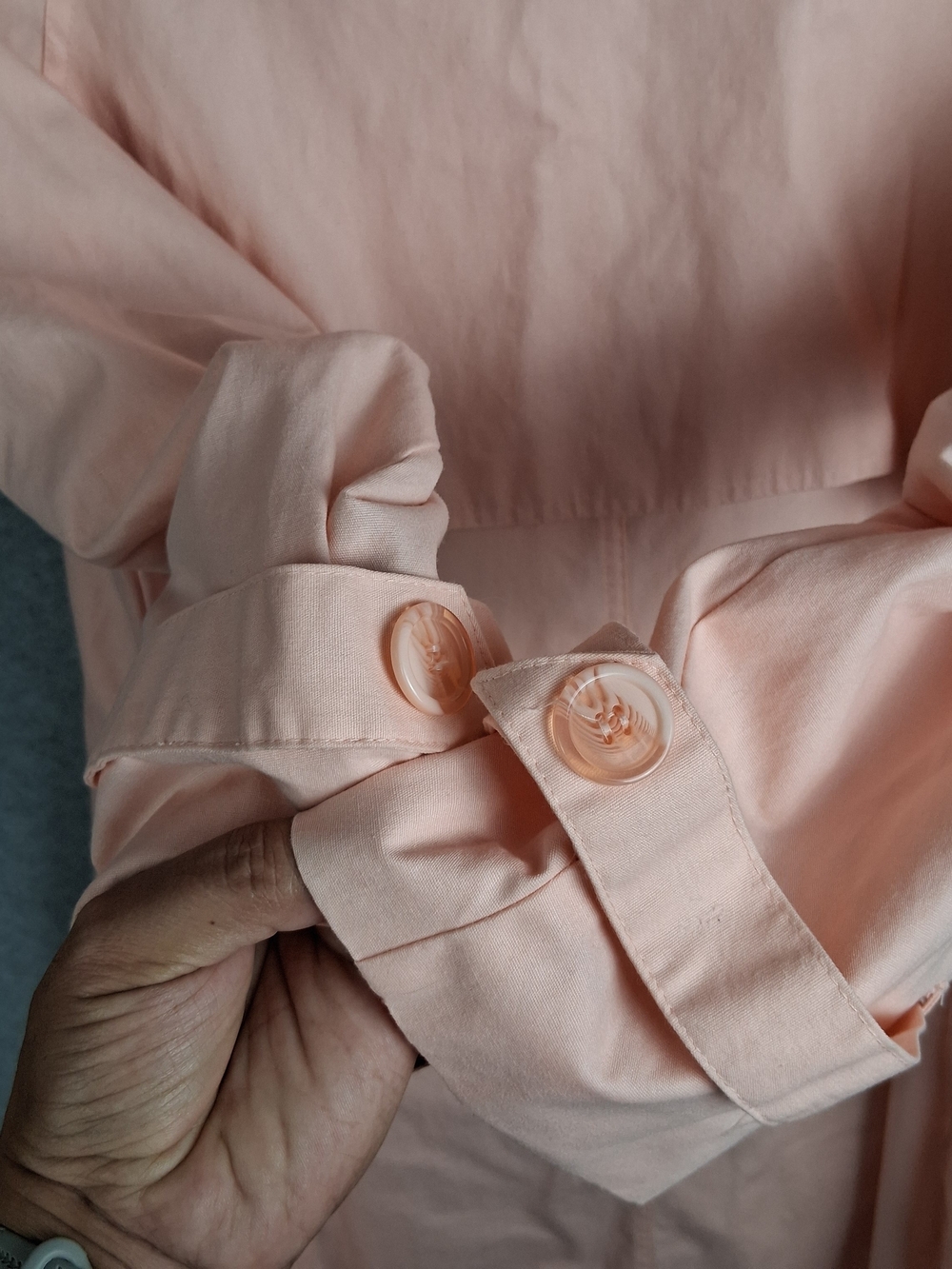 Vtg The Jack Set Trench Coat S Peach Double Breasted Belted 80s Rain Jacket Wmns - Picture 10 of 15